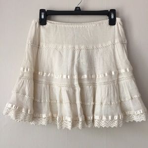 Cream flare mini skirt NWT size M by American Rag